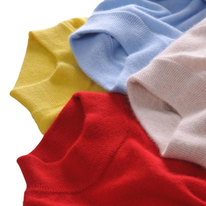 HNXC Женский трикотажный пуловер с полувысоким воротником на осень и зиму, приталенный базовый свитер однотонной расцветки с длинным рукавом