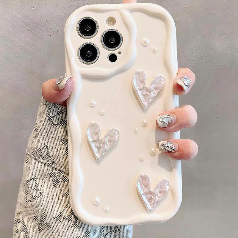 Маленький свежий чехол для телефона для Apple 17 Promax Все включено Защита от падений Точное отверстие для IPhone 15 Plus Женский 14 Цепочка