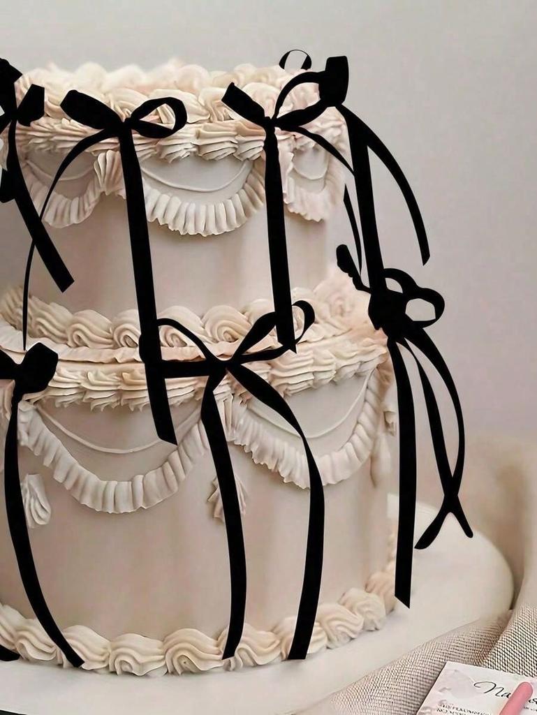 Красные Бантики Декор для Торта, DIY Декорации для Торта в Виде Бантов, Декор для Дня Рождения, Декор для Торта на Годовщину, Праздничный Подарок
