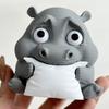 Грустный малыш бегемот 3D печатный бегемот орнамент миниатюрная фигурка бегемота настольное коллекционное украшение бегемота для домашнего офиса