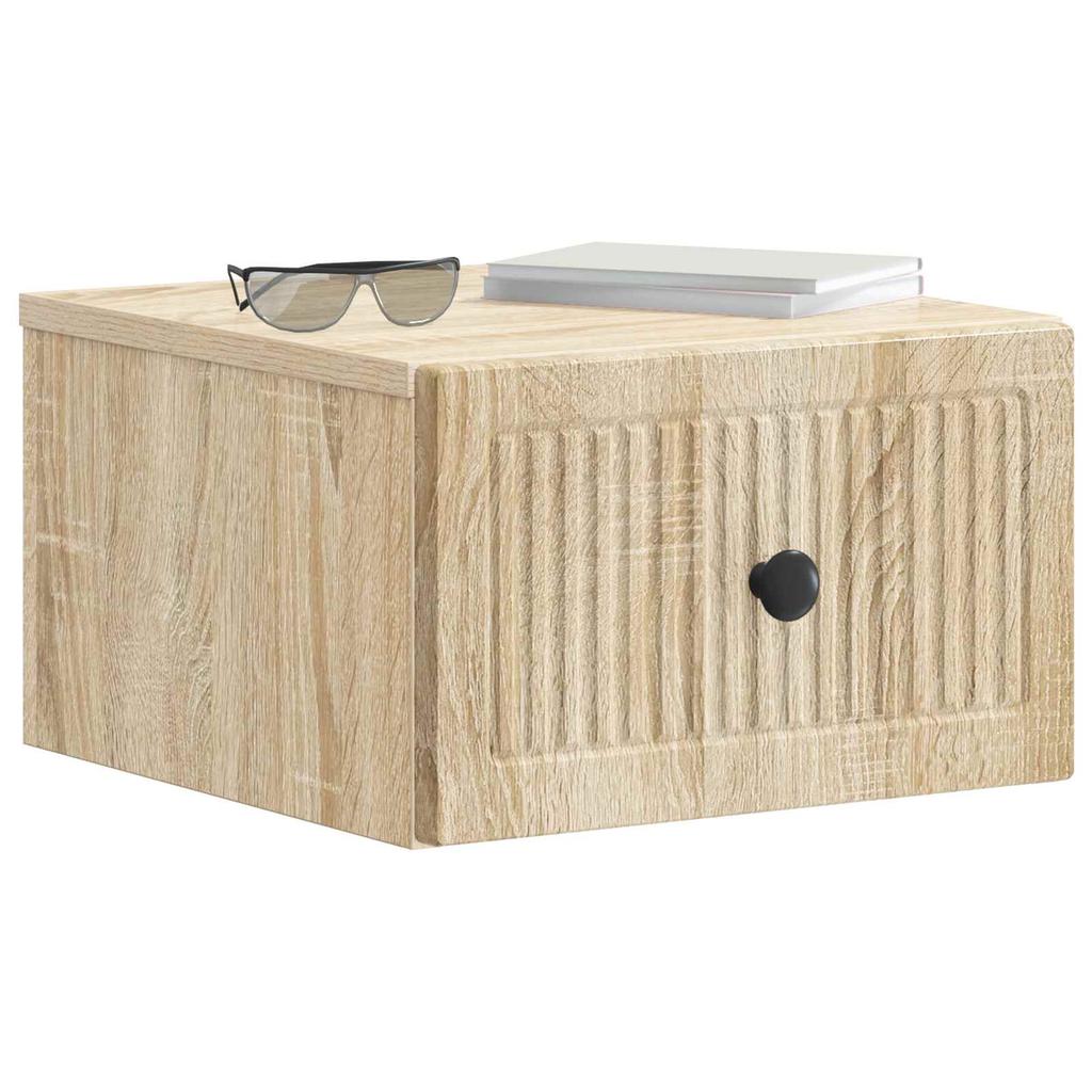 Wall Mounted Nightstand 2 pcs Sonoma Oak 33 x 34.5 x 20 cm