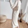 Sweater Pullover Dress Female Winter 2020 Long Sleeve Knit Dress New Mid Length Bottom Round Neck Straight Over Knee Sweater
