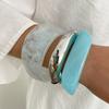 Ingemark 3 Styles Boho Irregular Resin Chunky Bangles for Women Y2K Vintage Glossy Geometric Wide Bracelets Hand Jewelry Gift