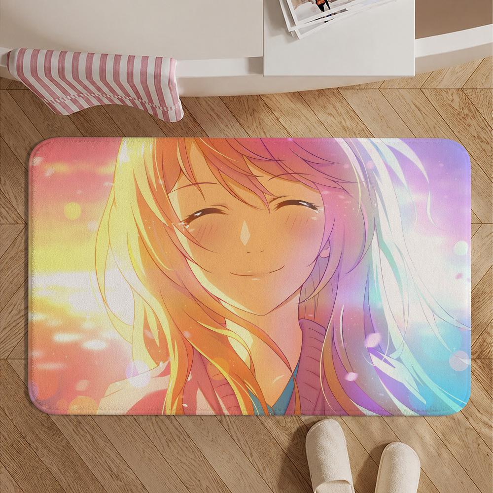 Anime-Your Lie in AprilS Floor Mat Soft Non-Slip Bath Mat, Bedside Carpet, Absorbent Doormat for Home