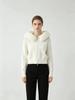 Women's Hooded Knit Cardigan with Fur Collar, Slim Fit, Short Loose Sweater for Autumn/Winter