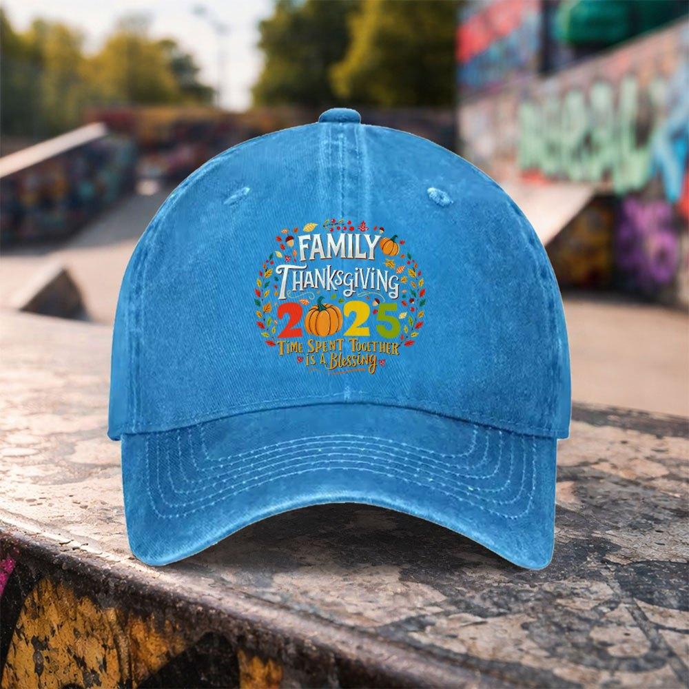 1pc Casual Fashion Thanksgiving Pumpkin Print Washed Baseball Cap Premium Versatile Outdoor Accessory Unisex Duckbill Hat Suit