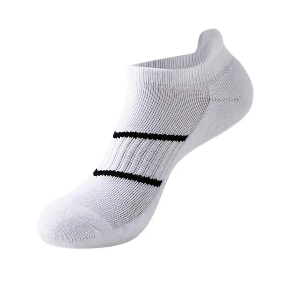 Men Sweat Absorbent Ankle Socks Breathable Fashion Running Socks Towel Bottom Soft Comfortable Sports Hosiery Solid Color