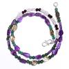 Natural Amethyst Smoky Quartz Aventurine Gemstone Beads Necklace 17" UB-4474 UB-4474