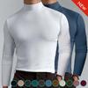 Men's Clothing Casual Solid Color Turtleneck Jumper Underneath Shirts Casual Slim Fit Long Sleeve High Collar Pullover Tops