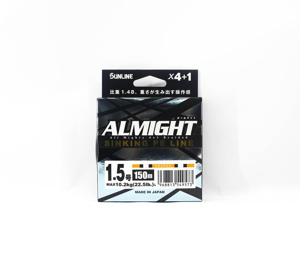 Sunline Плетёная леска X4 Almight Sinking P.E 150м P.E 1.5 22.5lb Оранжевая (9573)