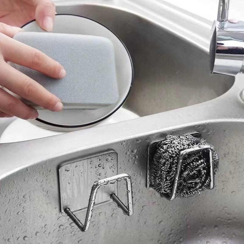 Stainless Steel Rack & Holder for Cutting Board, Pot Cover, Sponge, Draining, Multifunctional Punch-Free Storage Shelf