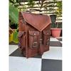 Vintage Laptop Backpack Rucksack Messenger Satchel Goat Leather Handmade Brown Bag.