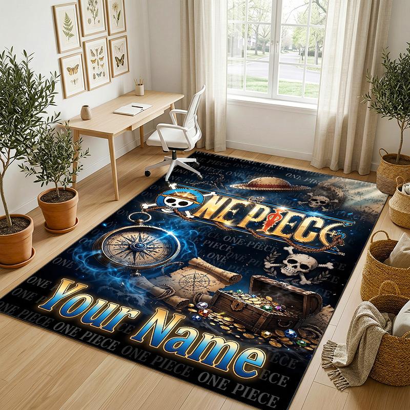 Personalized Crystal Velvet Carpet,One Piece Custom Printed Name, Plush Area Rug For Home Indoor Decor