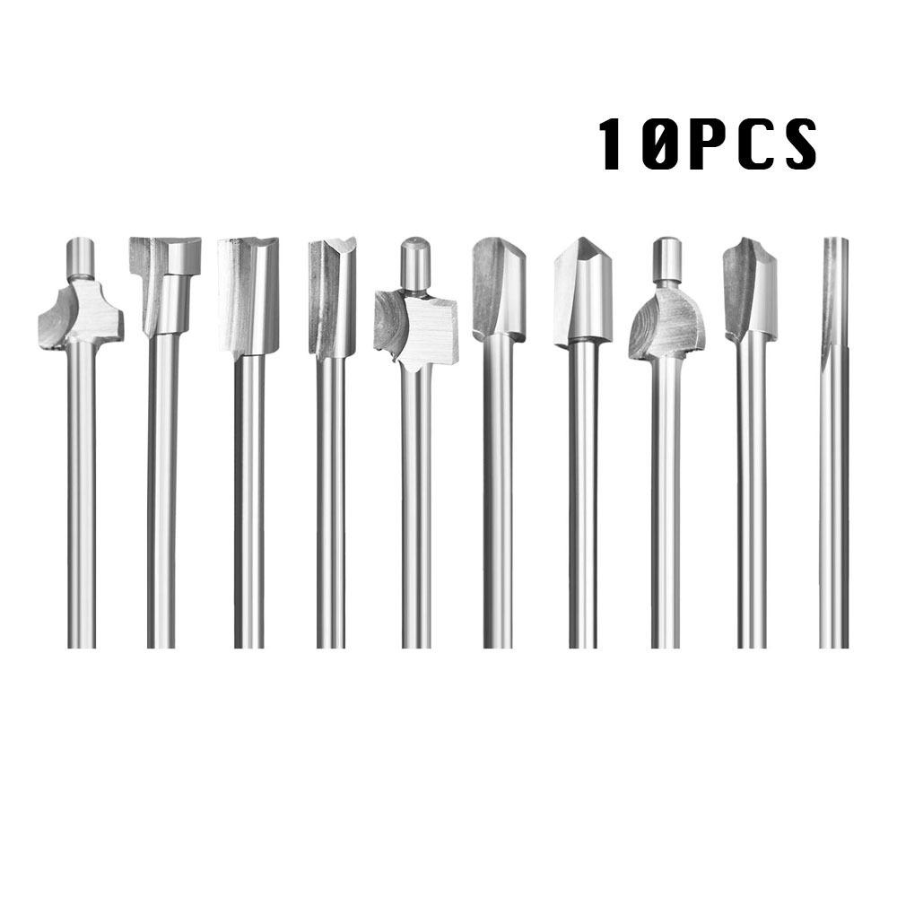 10 шт. Портативные фрезы HSS 1/8" (3 мм) хвостовик DIY Сверло Профессиональные Высококачественные Фрезы для резьбы по дереву для Dremel
