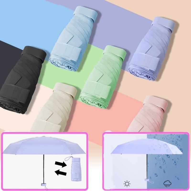 Стильный многоцветный портативный складной зонт для женщин с тканью с защитой от УФ-лучей