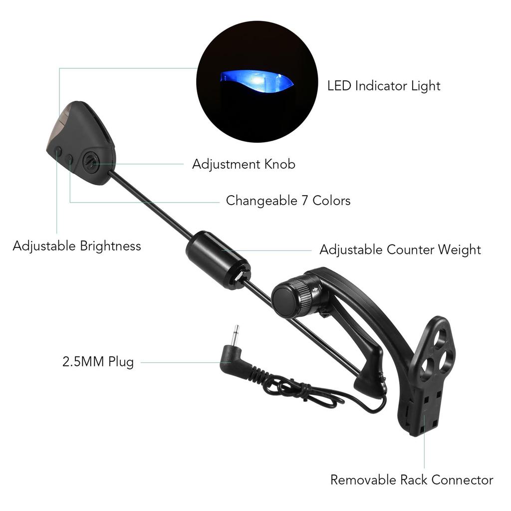Набор свингеров для рыбалки, индикатор поклевки для ловли карпа, цифровой сигнализатор для рыбалки, светодиодный индикатор поклевки