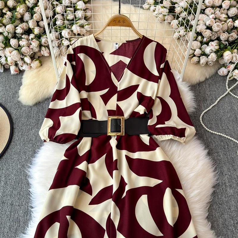 Французский стиль, длинное летнее новое женское платье, высококачественная фактура, изысканное платье с V-образным вырезом