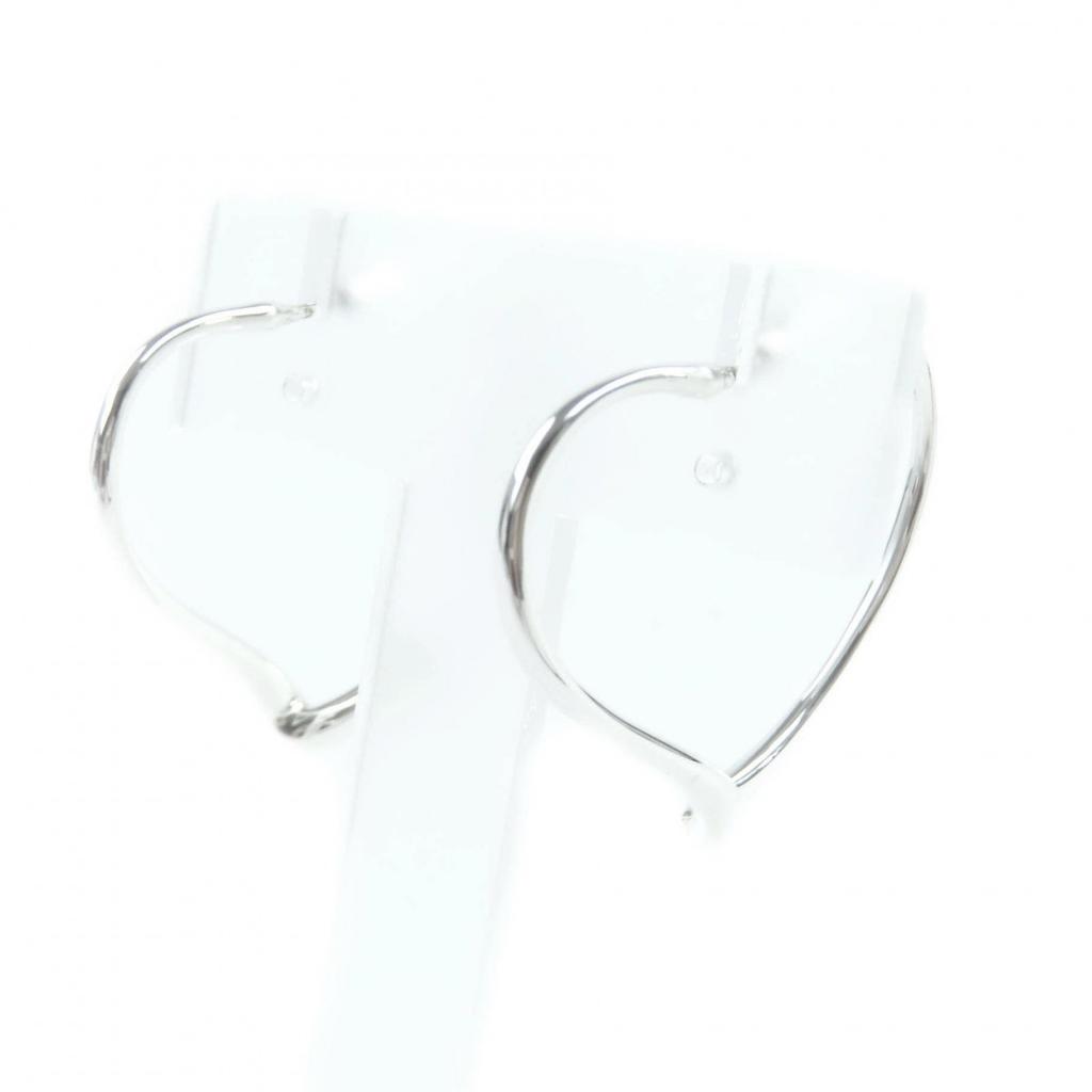 TIFFANY&Co. Pierce Open Heart Hoop Earrings Silver 925 Women Used