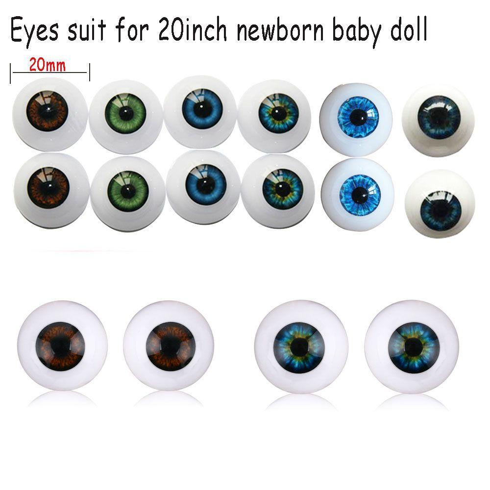 20MM Kids Toy Real Like Accessories Half Round Hollow Realistic Dolls Eyes Eyeballs 20inch New Baby