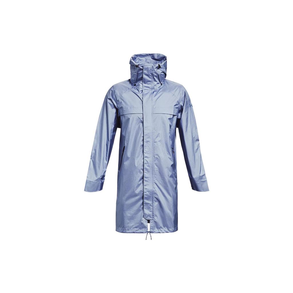 Under Armour Однотонная мужская куртка средней длины с капюшоном, синяя, выбеленная 1360414-420