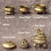 Desktop Ornaments Home Decoration Retro Brass Censer Hollow Lotus Incense Burner Mini Qilin Head