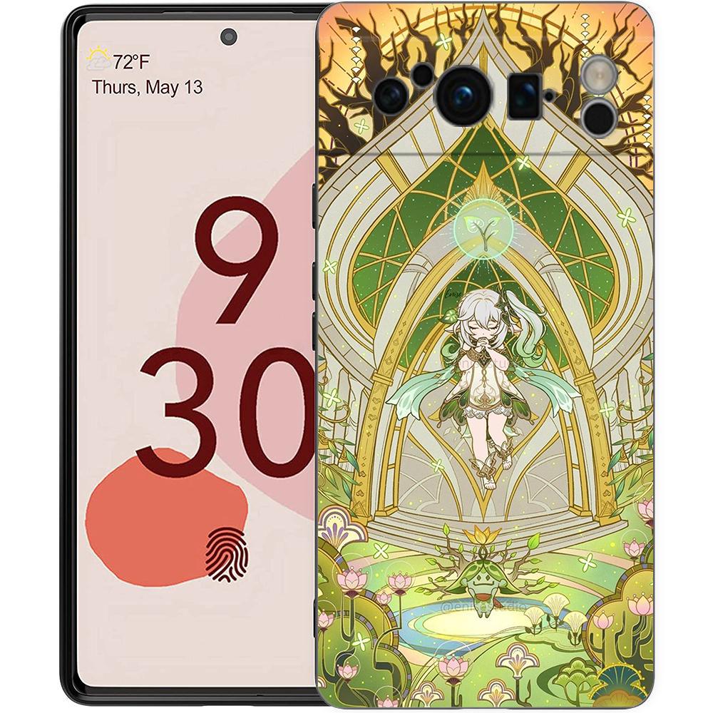 Чехол для телефона Genshin Impact Нахида для Google Pixel 9 8 9A 8A 7 7A 6 Pro XL 6A 5G Черный Мягкая задняя крышка Роскошный TPU чехол
