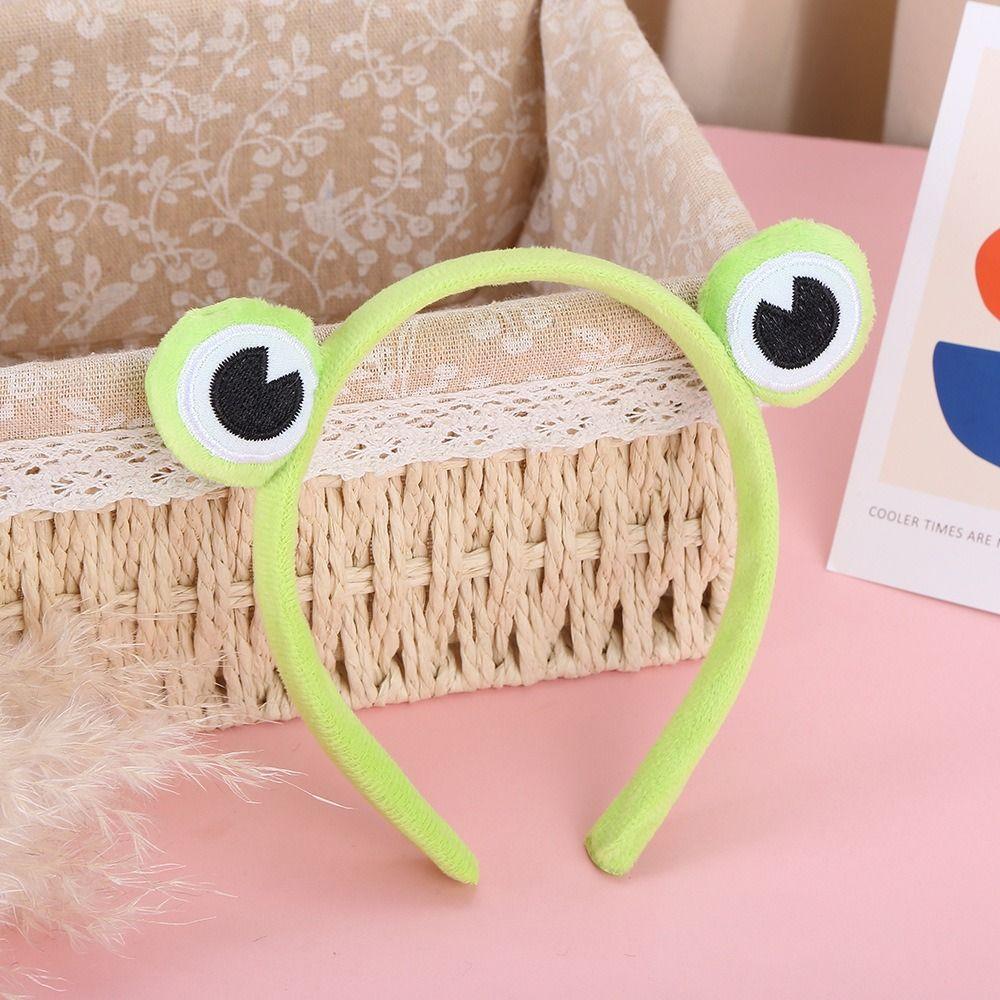 Cute Green Frog Headband Funny Plush Hair Hoops New Cartoon Wash Headband  Girls