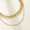 Modern Unique Double Layer Chain Necklace For Women Versatile Alloy Fashion Piece