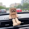 Деревянная фигурка человека с трясущейся головой и 12 магнитных выражений лица, ручная работа, трясущиеся ножки, украшение для приборной панели автомобиля, креативное