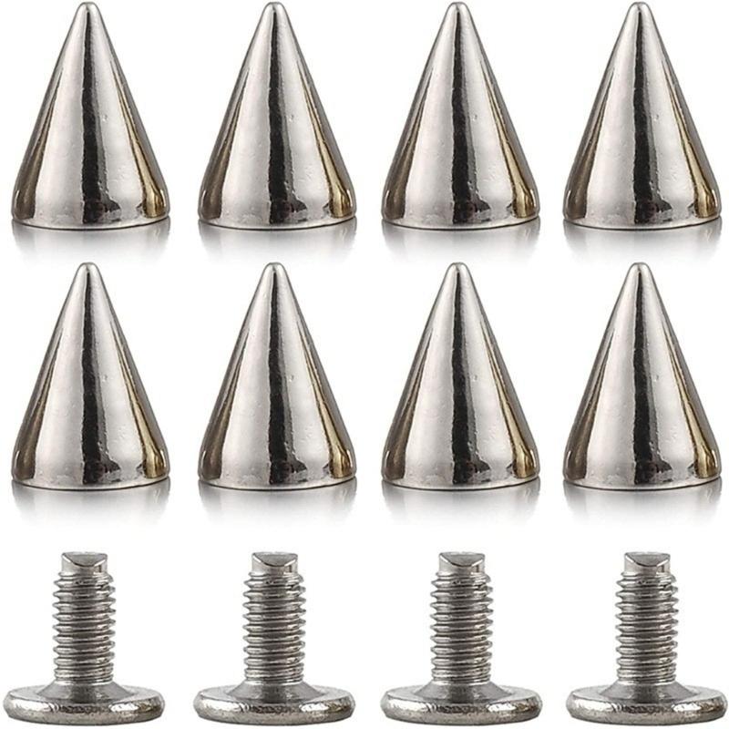 200PCS Cone Studs and Spikes 9.5x7mm Punk Spikes Studs Metal Spikes Rivet for Clothing Leather Jackets DIY Bracelet