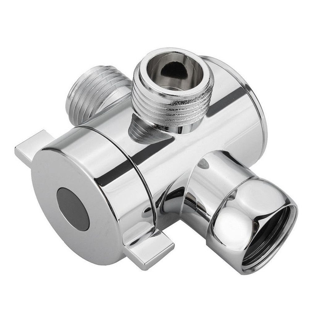 1/2 Inch Toilet Adjustable Arm Mounted T-adapter 3-Way Connector Shower Head Shunt Diverter Valve