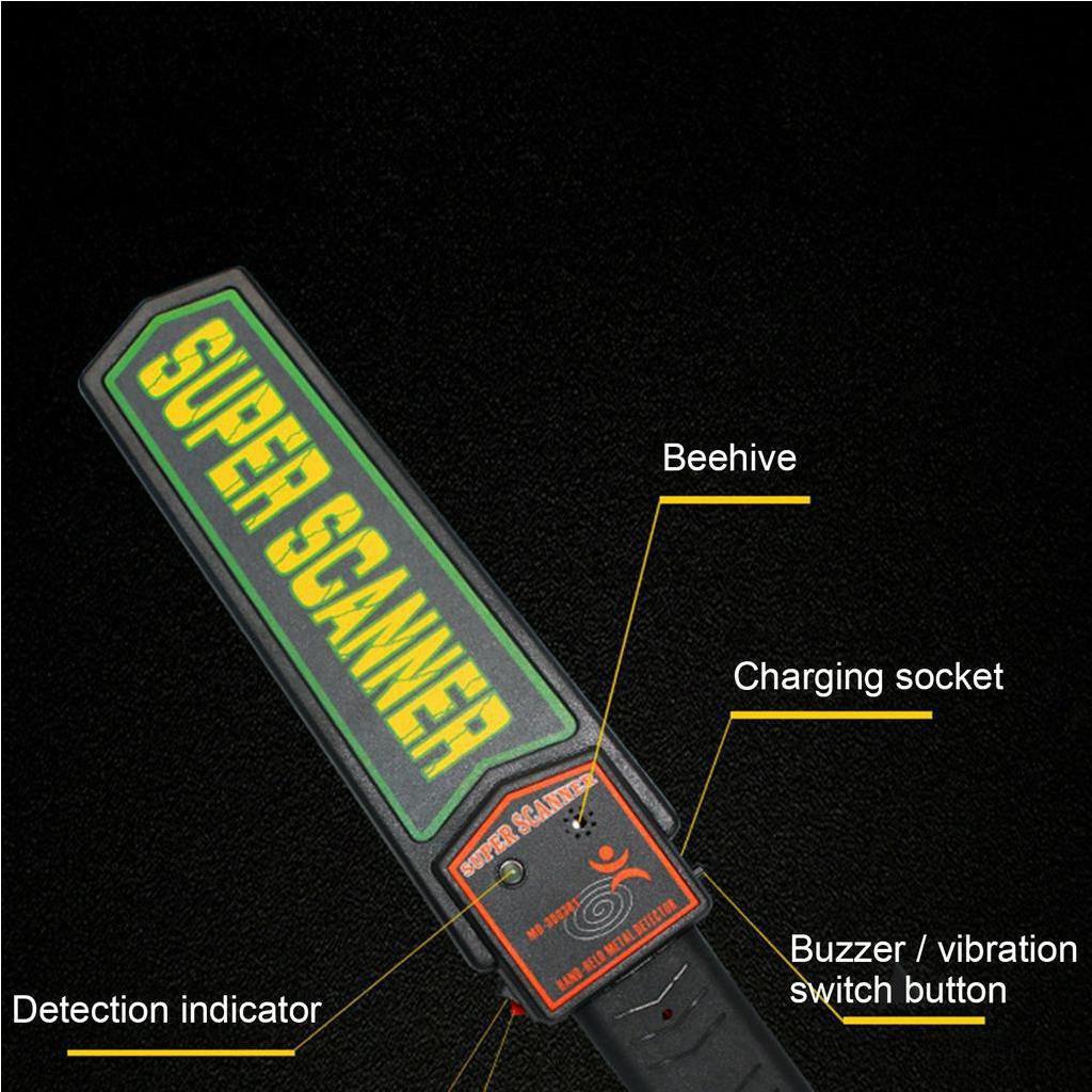 Portable Handheld High Precision Metal Detector Sound Vibration Double Alerts Body Security Scanner