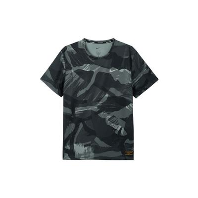 Dri-FIT Miler Slim Fit Camo, быстросохнущая удобная удобная футболка с круглым вырезом и короткими рукавами, мужские топы, черные FD4053-010