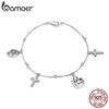 Bamoer 925 Sterling Silver Chain Bracelet Sterling Silver Happy Halloween Link Oxidized Bracelets Fine Jewelry Gifts for Girl
