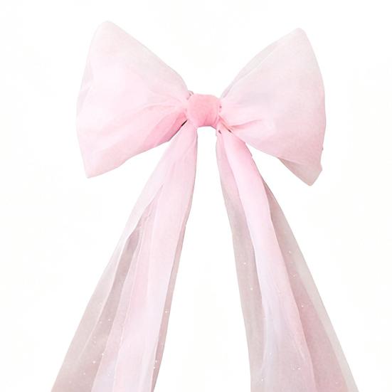 Верхушка для рождественской елки Бант Очень большой сетчатый бант с длинными лентами для праздника, свадьбы, дня рождения, украшение стены