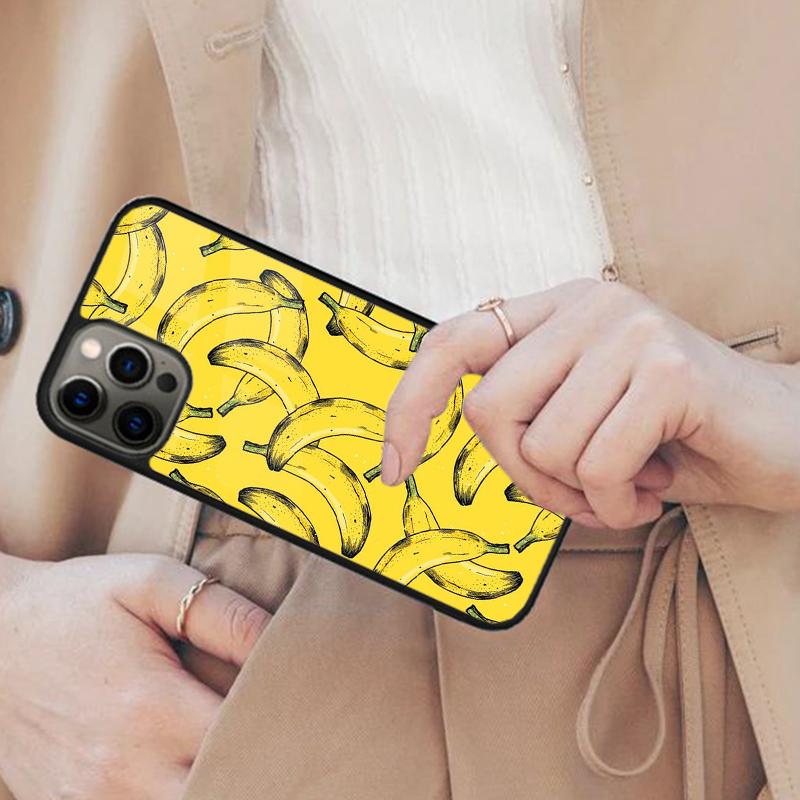 Banana Fruit Yellow Pattern Magnetic Phone Case For APPLE iPhone 17 Air 16 14 13 12 Pro Max 15 Plus Wireless MagSafe Cover