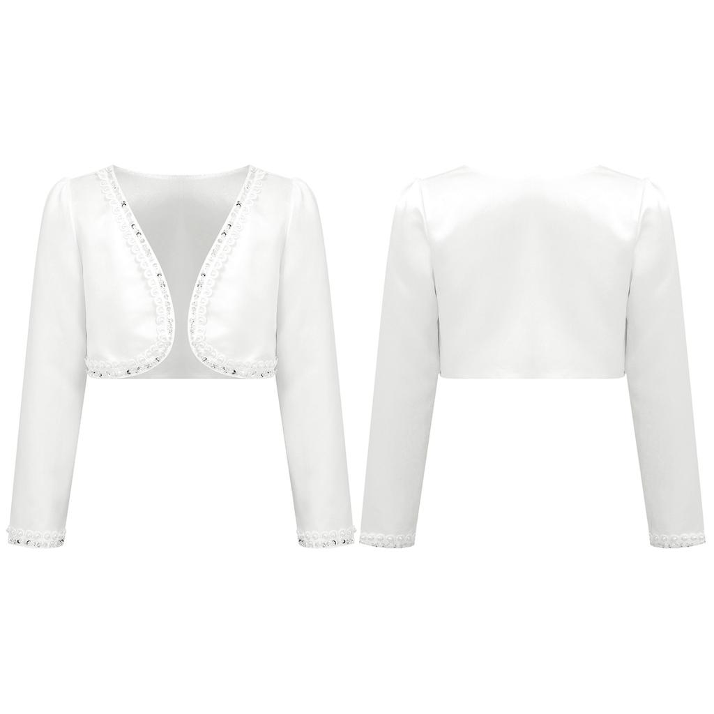 Болеро с длинными рукавами для девочек, платье с цветочным узором для девочек, накидка, детская короткая куртка, кардиган, топ