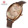Julius Watches Women Fashion Watch Spring Brand Luxury Crystal Sparkling Glasses Fashion Leather Strap Quartz Clock JA-920