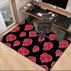Anime Red Clouds On Black Background Office Rug Chair Mat, Game Carpet, Suitable for Front Door, Bedroom, Living Room, Desk, Holiday Gift