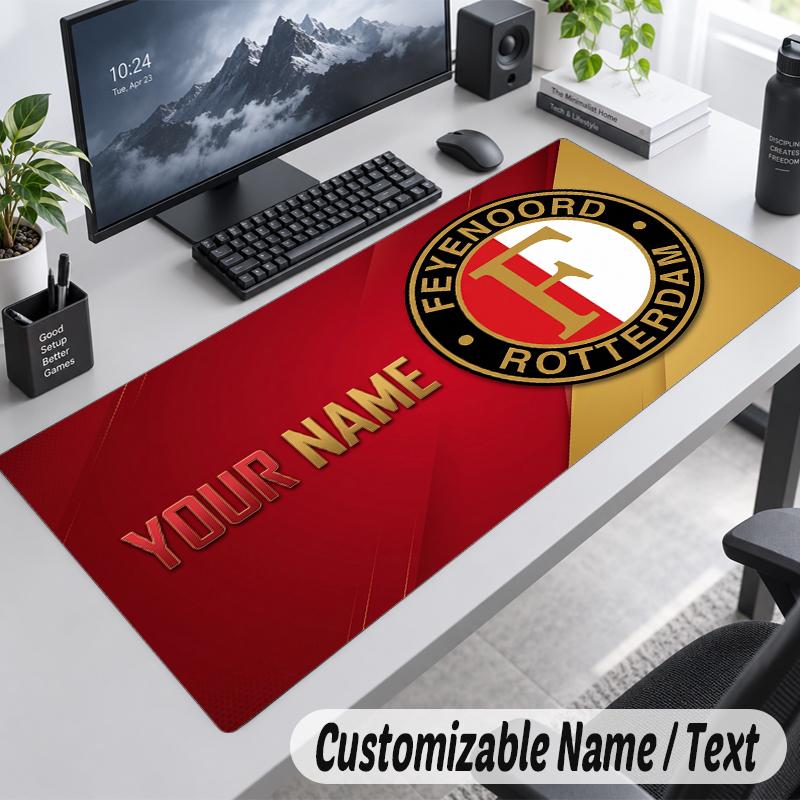 Custom Name Text Mouse Pad Feyenoord Personalized Desk Pad For Work And Gaming