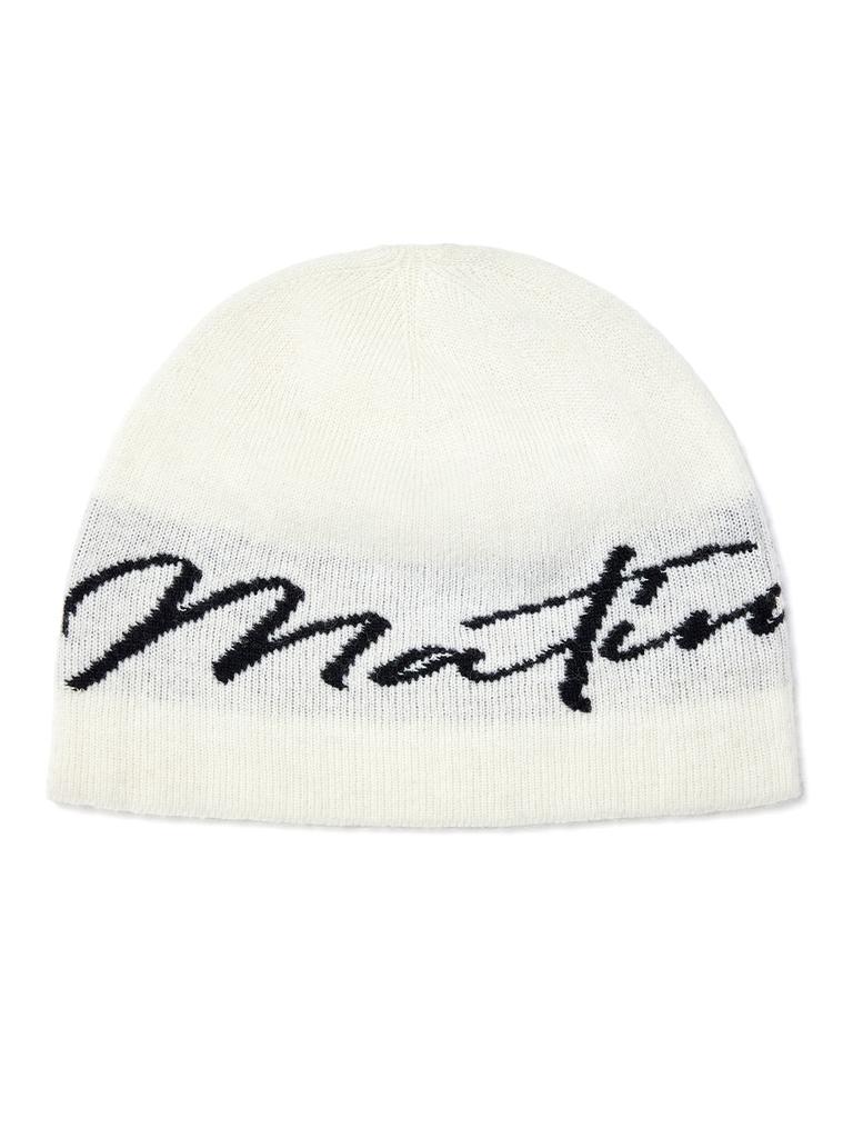 Шапка Mattengkim Matin с логотипом-надписью цвета слоновой кости