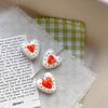 5Pcs Hand Drawn Heart-shaped Flower Tulip Ceramic Beads For Jewelry Making Interval Beads Necklace Bracelet Craft DIY Supplies