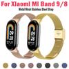 Stainless Steel Strap for Xiaomi Mi Band 9/8 Smart Bracelet Replacement Accessories Watchband Miband 8 Smartwatch