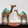 Королевские Раджастанские Кованые Железные Статуэтки Верблюдов - Набор из 2 штук | Расписанный вручную Яркий Декор | Идеально для Праздничных, Свадебных, Корпоративных Подарков (Верблюды)