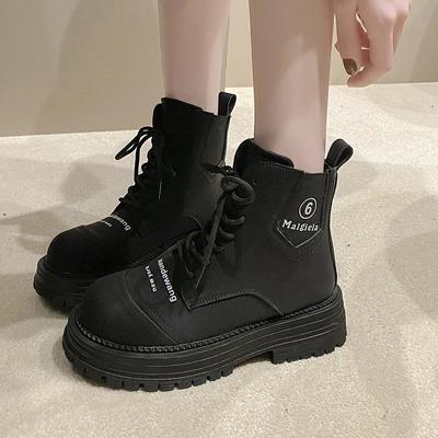 Fashion 2024 Autumn British Style High Top Lace Up Women's Motorcycle Boots Non-slip Thick Sole Outdoor Hiking Boots for Women Zapatos