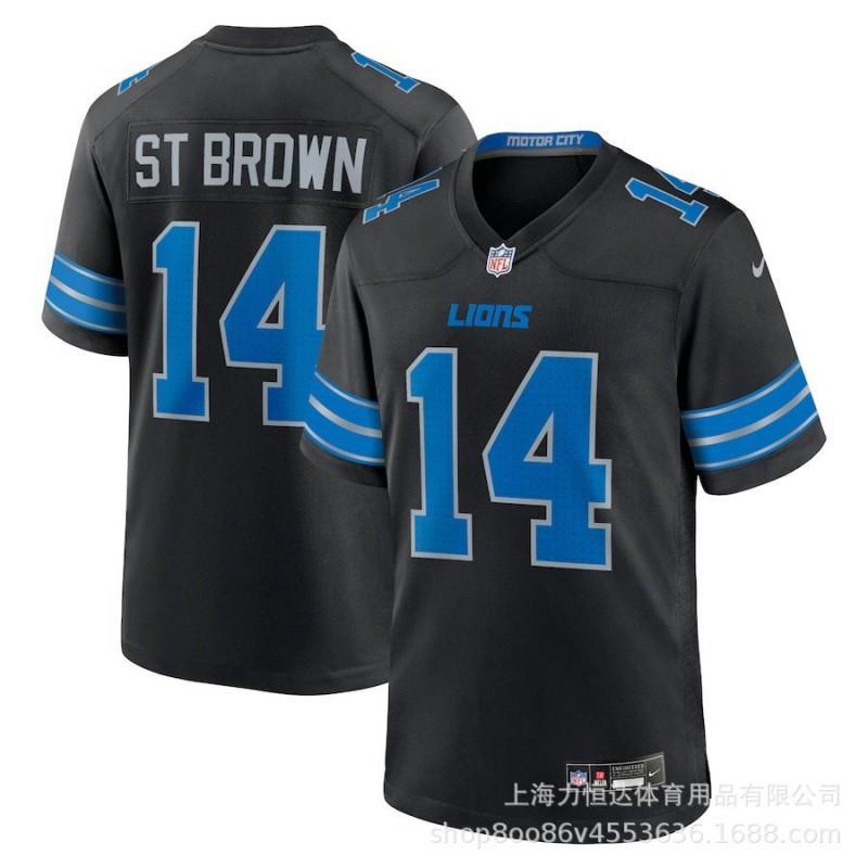 NFL Detroit Lions Football Jersey Embroidered Training T-Shirt Team Sports Apparel