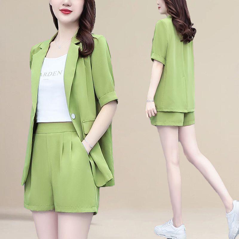 2025 Summer Korean Style Women's Thin Suit: Chic Blazer and Shorts Set
