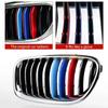 Новые 3 шт. M Power Car Racing передняя решетка отделка полосы для BMW E46 E90 E91 E92 E93 F30 E60 E61 F10 G30 G20 F07 F11 F18 производительность