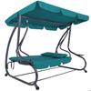 Balancelle de jardin - SPRINGOS - Venise (Hollywood) - 3 places - Toit réglable - Turquoise-vert