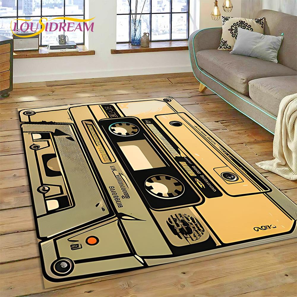 3D музыкальная кассета, ретро-рекордер, CD-инструмент, ковер, коврик для спальни, гостиной, домашний диван, украшение, детский декор, напольный коврик